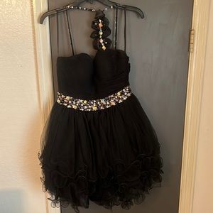 Dancing, queen size small black homecoming, dress with corset back
